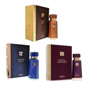 French Avenue Authentic Arabian Luxury Perfume Gift Set 3x100ml EDP – Azzure Aoud + Liquid Brun + Cocoa Morado Full Collection, Wholesale & Custom Logo Available